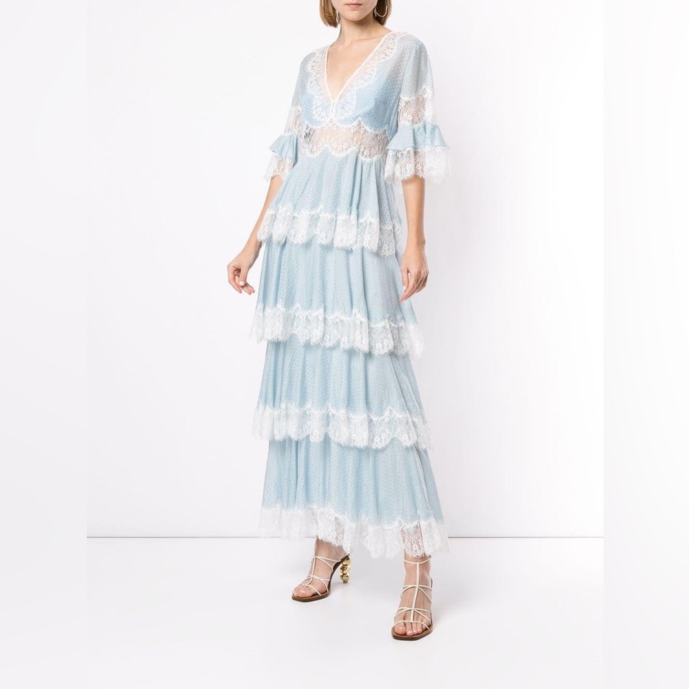 Alice McCall Light Blue and White Lace Maxi Dress - Picture 2 of 5